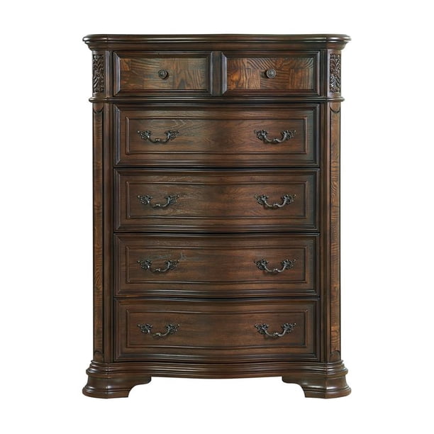 Royale Brown Cherry 5Drawer Lift Top Chest