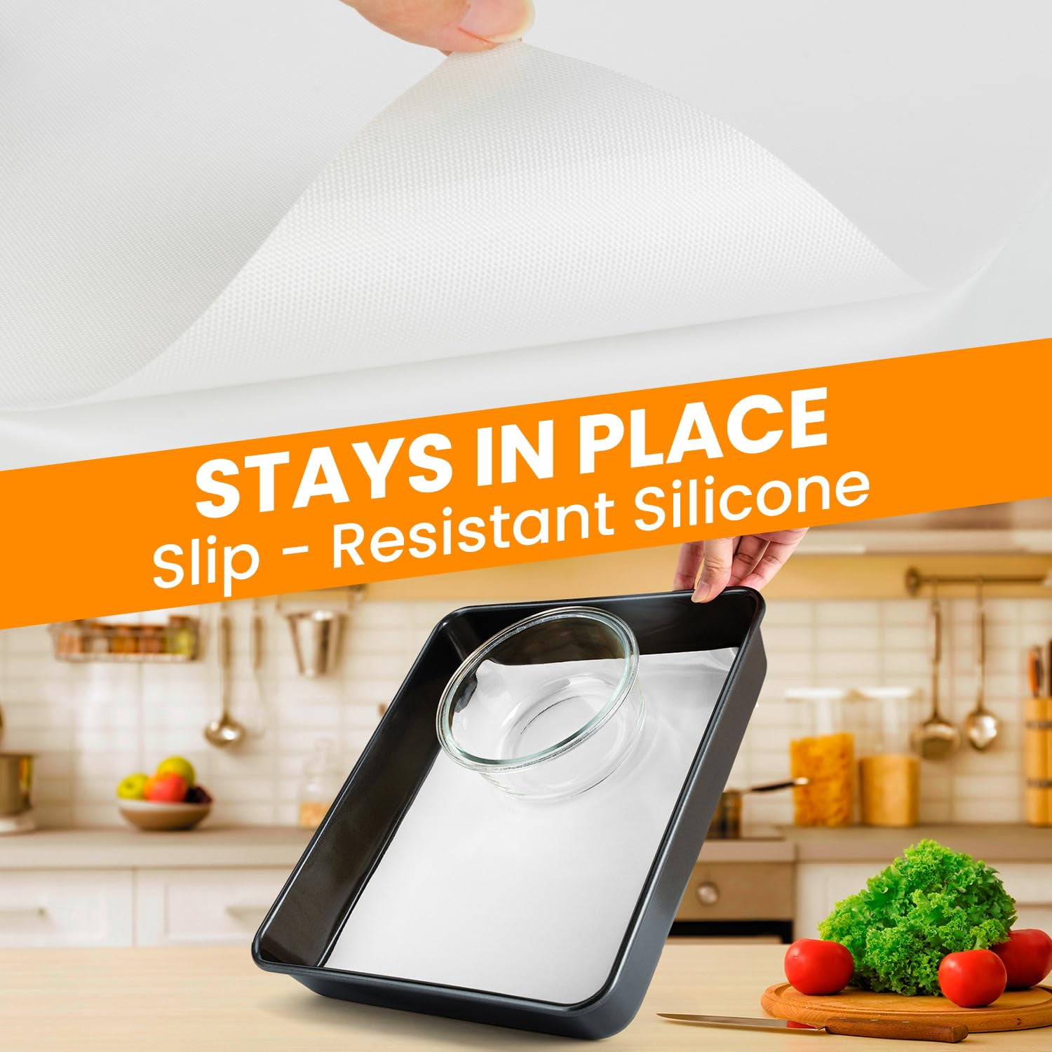 Silicone Baking Mat Roll -non-stick Dough Rolling  Food Grade Pastry Non-slip Kitchen Counter Reusable Air Fryer Washable Oil-proof Refrigerator Liners