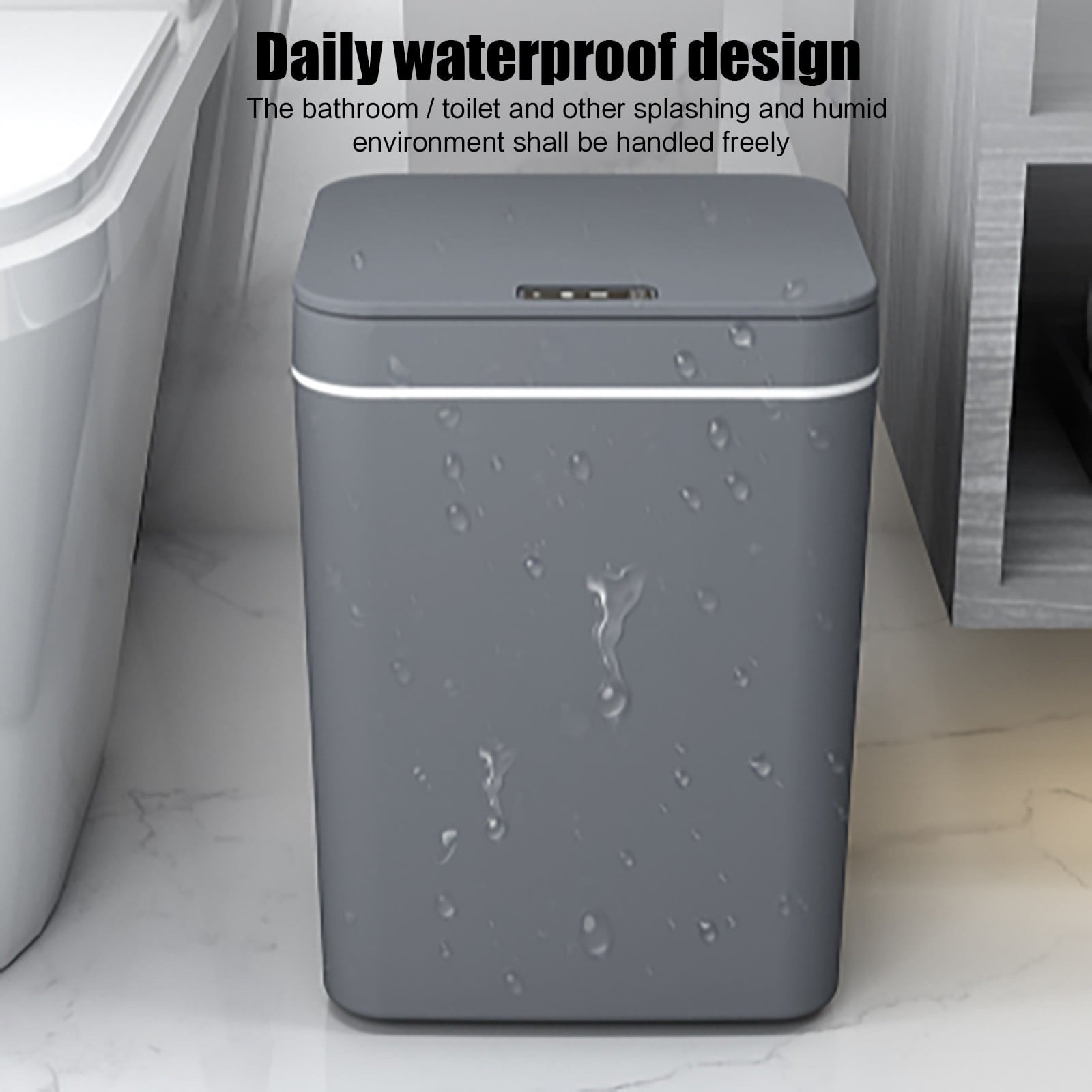 Fdelink 4.22 Gallon Kitchen Trash Can, Gray