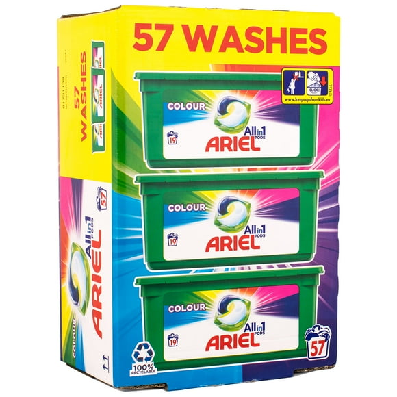 Ariel All in 1 Liquid Detergent Pods 57's Colours