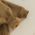 thumbnail image 4 of Okbabeha Newborn Baby Boy Warm Sweatshirt Bubble Romper Crewneck Long Sleeve Fleece Sweater Onesie Winter Outfit Clothes, 4 of 7