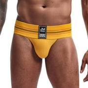 FhsagQ Underwear Men's Underwear Boxers Brief Cotton Comfortsoft Men's Underwear Fashion Low Rise Trend Sharp and Interesting Double Ding Pants Mens Underwear Cotton Boxers Comfortsoft Yellow M