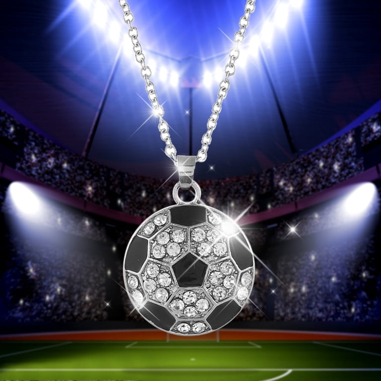 Women's Game Day Necklace & Earrings Set - Football Themed Beaded Choker & Link Chain Jewelry 2 thumbnail image
