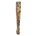 thumbnail image 4 of YDN Women Round Toe Thigh High Boots Low Chunky Platform Heels Buckle Strap Cutout Over the Knee Tall Boot Daily Fashion Dressy Shoes Size 5 Leopard, 4 of 4