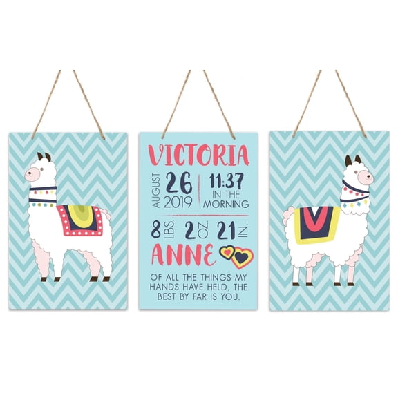 Childrens Wall Decor For Boys and Girls Bedroom - Llamas