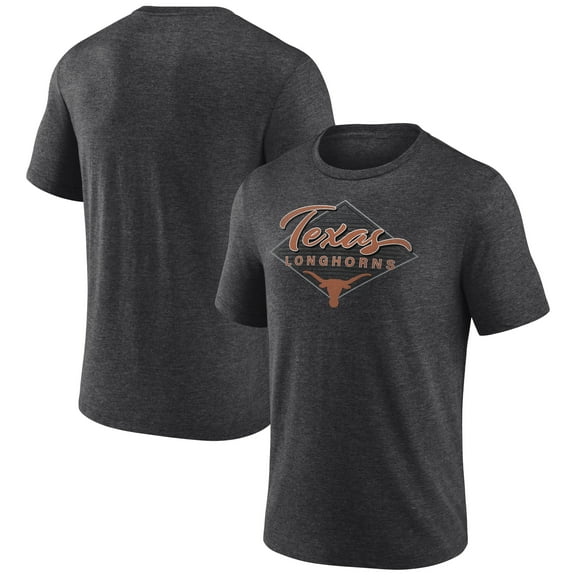 Men's Charcoal Texas Longhorns Diamond Script Tri-Blend T-Shirt