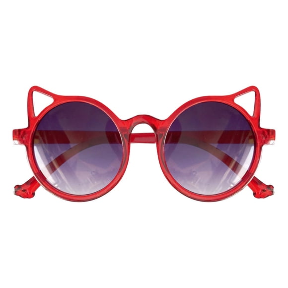 Kids' Cartoon Ear Sunglasses (2-12Y) - Gradient Lens Uv Protection Cute Animal Shape Flexible Frame Fashion Shades For Girls & Boys Red