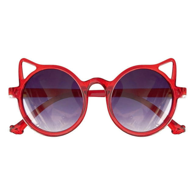 Cat-Ear Sunglasses for Kids , Gradual Tint Lens , Lightweight Frame , UV Protection , Adjustable Temples , Stylish for Birthday Parties and Summer Outdoors