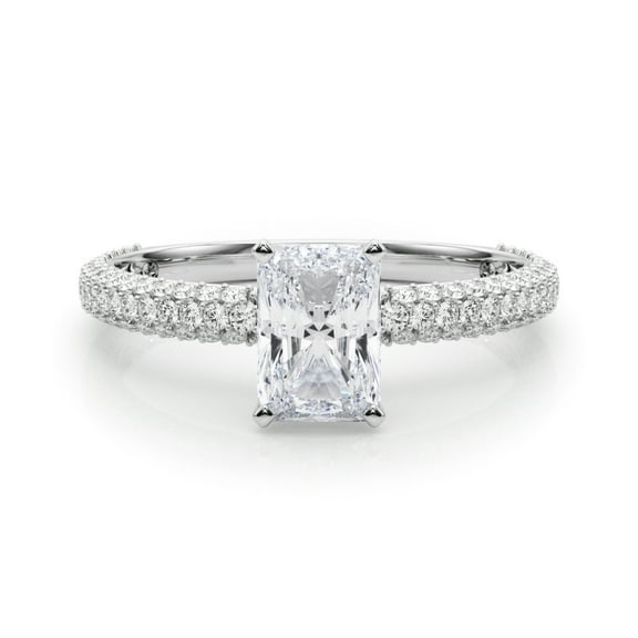 Lina Jewelry 14K White Gold Plated 2.24 Ct Radiant Cut Moissanite Rings – Solitaire Engagement Rings for Women's – Moissanite Wedding Jewelry – Beautiful Rings for Special Moments