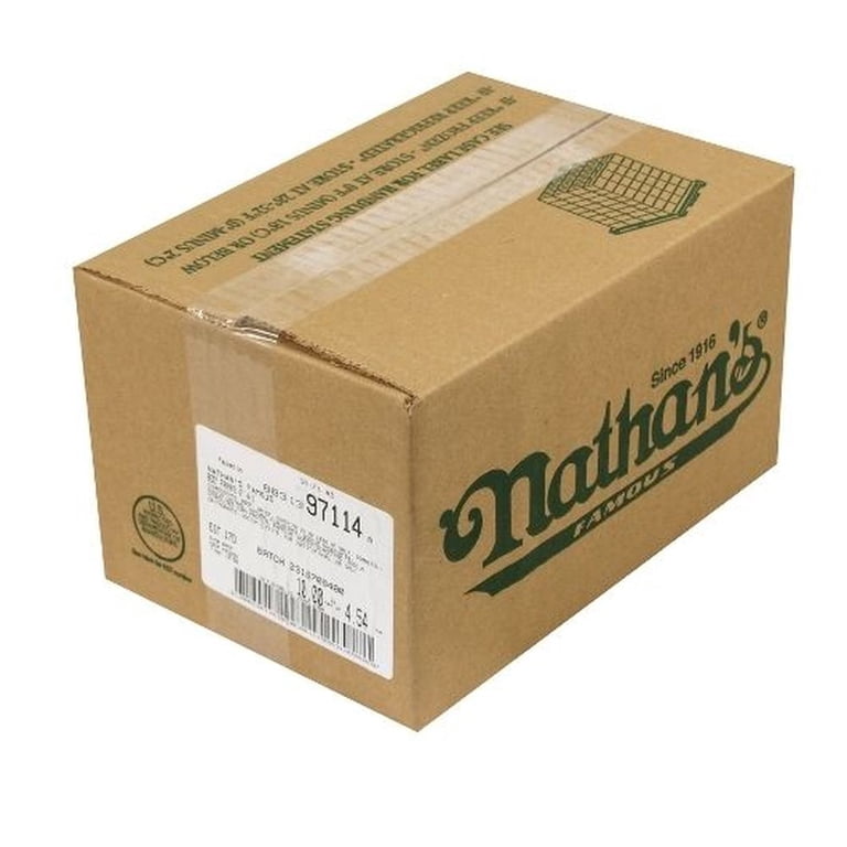 Nathans Famous 4/1 Skinless Beef Frank, 6 inch - 40 count per pack