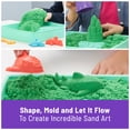 thumbnail image 3 of Set de arena Kinetic Sand, 500 g, verde con almacenamiento y 4 moldes para niños de 3 años o más, 3 of 9