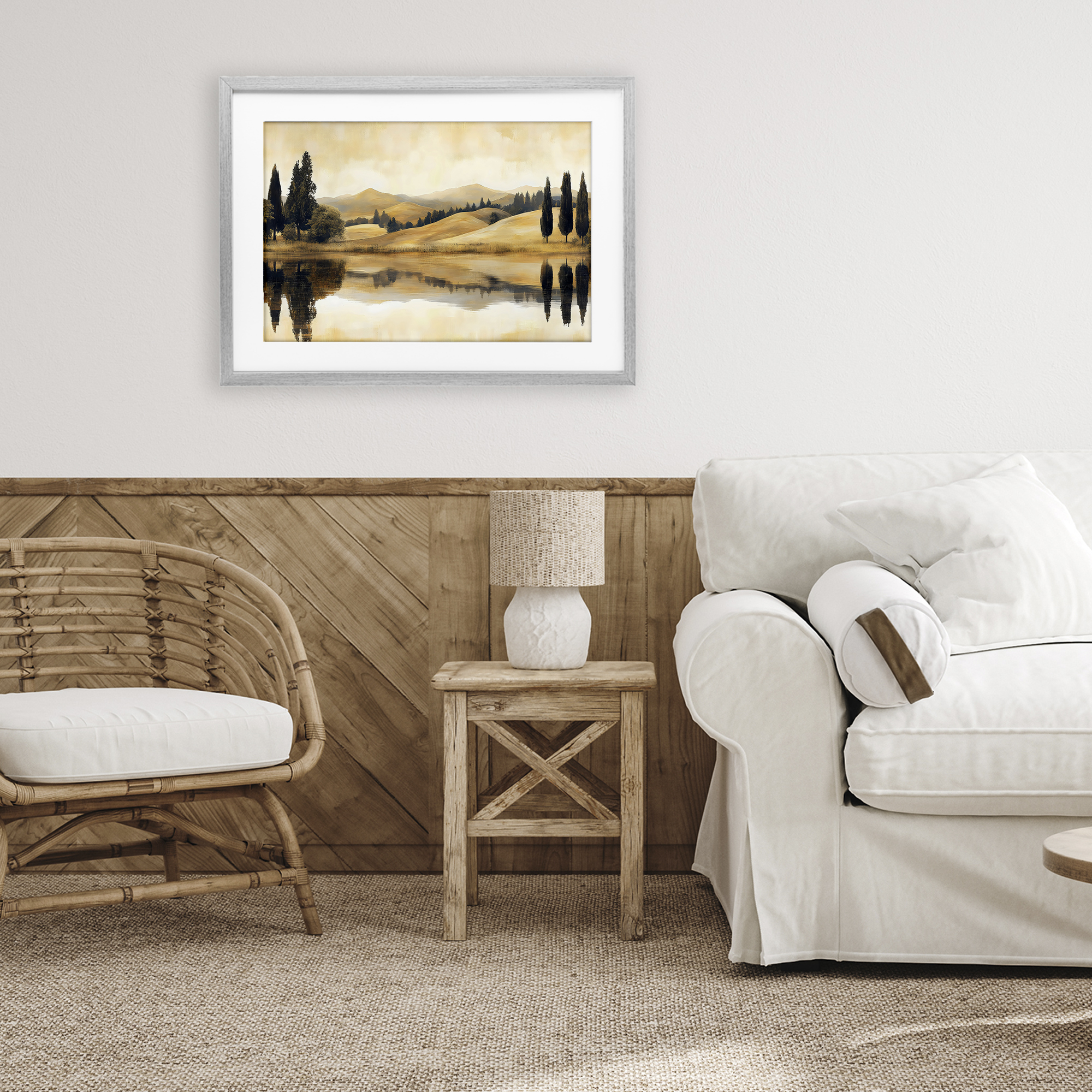Stupell Industries Reflective Fields View Gray Framed Print Under Glass design by LSR Creative Studio, 17 x 23