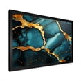 thumbnail image 2 of Designart "Granite with Topaz Agate in Gold and Green VII" Fractal Framed Wall Art Decor - Modern Gold Abstract Hallway Framed Wall Art Decor, 2 of 6