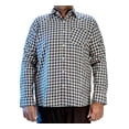 thumbnail image 1 of Men's Adaptive Open Back Full Sleeves Black Check Shirt, 1 of 6
