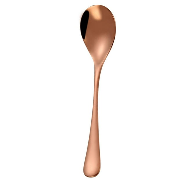 AMERTEER 1Pc Solid Color Stainless Steel Coffee Tea Cream Cocktail Stirring Spoon Cutlery