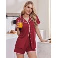 thumbnail image 2 of Ekouaer Pajamas for Women Set 2 Piece Soft Button Up Pjs Short Sleeve Summer Lounge Sets Comfy Sleepwear, 2 of 6