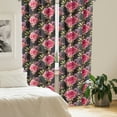 thumbnail image 2 of Ambesonne Floral Curtains, Roses Vintage Grunge Pattern, Pair of 28"x95", Dark Coral and Earth Yellow, 2 of 5
