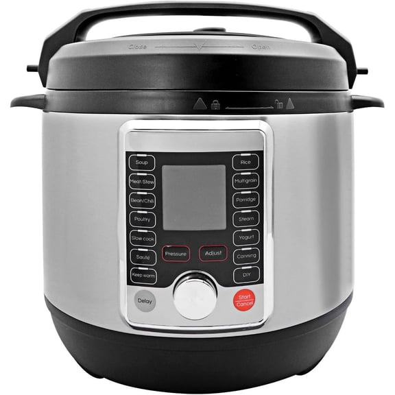 12-in-1 Electric  Cooker, Slow Cooker, Rice Cooker, Steamer, Saute, Yogurt Maker & Warmer, One- Programs,Support DIY,Stainless Steel/Black. (6 Quart)
