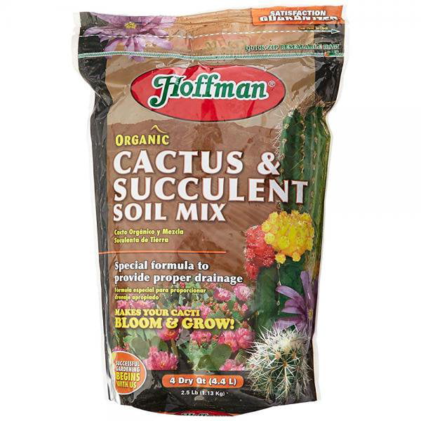 1 Pack Brown/A 4 Quarts Hoffman 10404 Organic Cactus and Succulent Soil Mix