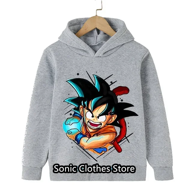 Sweat à Capuche à Manches Longues pour Enfants, Impression 3D Dragon Ball, Printemps et Automne