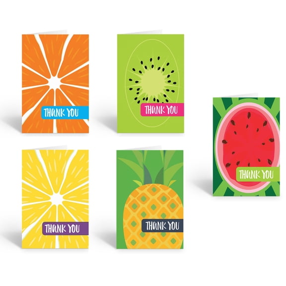 Stonehouse Collection, Fruit Thank You Note Card Set, Assorted Fruit Note Cards,