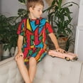 thumbnail image 4 of Balery Colorful Arrow Graffiti Pattern Conjunto de Pijama Infantil de Manga Corta con Estampado – Ropa de Dormir de Algodón Suave-X-Large, 4 of 6