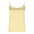 thumbnail image 4 of purcolt Womens Silk Stain Camisoles Soft Crew Neck Spaghetti Straps Cami Tops Loose Sleeveless Blouses Tank Shirt, 4 of 9