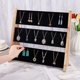 thumbnail image 3 of Exhibidor de collares y joyas, soporte de madera de 3 niveles para colgantes con terciopelo negro, organizador de collares de gran capacidad., 3 of 6