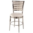 thumbnail image 3 of Hillsdale Rouen 43.75" Metal Mid-Century Counter Stool in Shiny Nickel/Ivory, 3 of 7