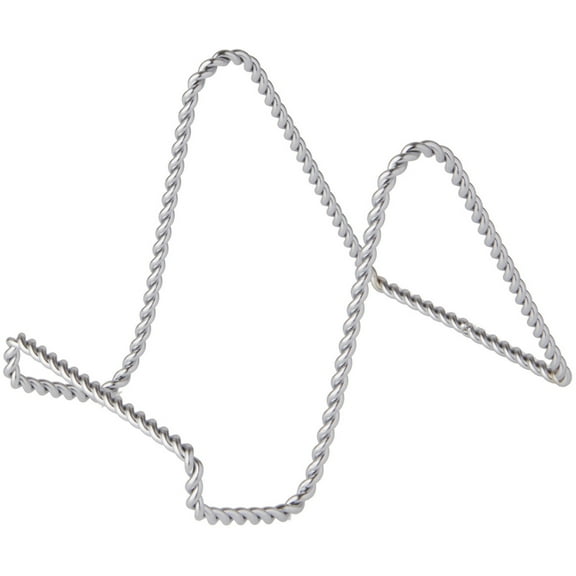 Bard's Twisted Silver-toned Wire Easel Stand, 4" H x 3.5" W x 5.5" D, Pack of 6