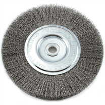 Forney Industries Wire Wheel, Crimped, 6 in x .008 in x 1/2 in - 5/8 in Arbor