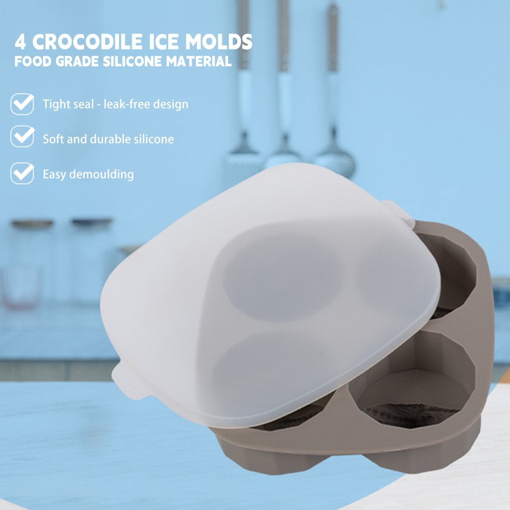 Moules à Glace En Silicone 8 Formes | Avec Bâtons Et Couvercle Crocodile | Réutilisables, Parfaits Pour Enfants - 4
