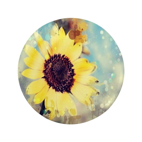 CafePress - Romantic Summer Watercolor Sunflower Button - 3.5" Button