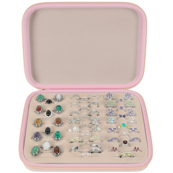 Caja Organizadora de Anillos GWCASE con 42 Ranuras Rosa