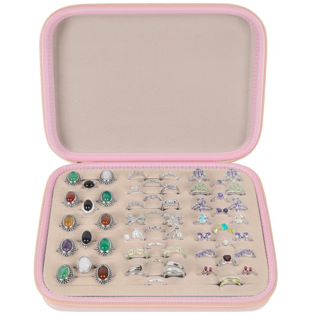 Caja Organizadora de Anillos GWCASE con 42 Ranuras Rosa