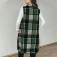 thumbnail image 4 of Womens Plaid Long Vest Jacket Sleeveless Open Front Lapel Oversized Coat Fashion Lightweight Loose Fall Winter Outerwear, 4 of 4