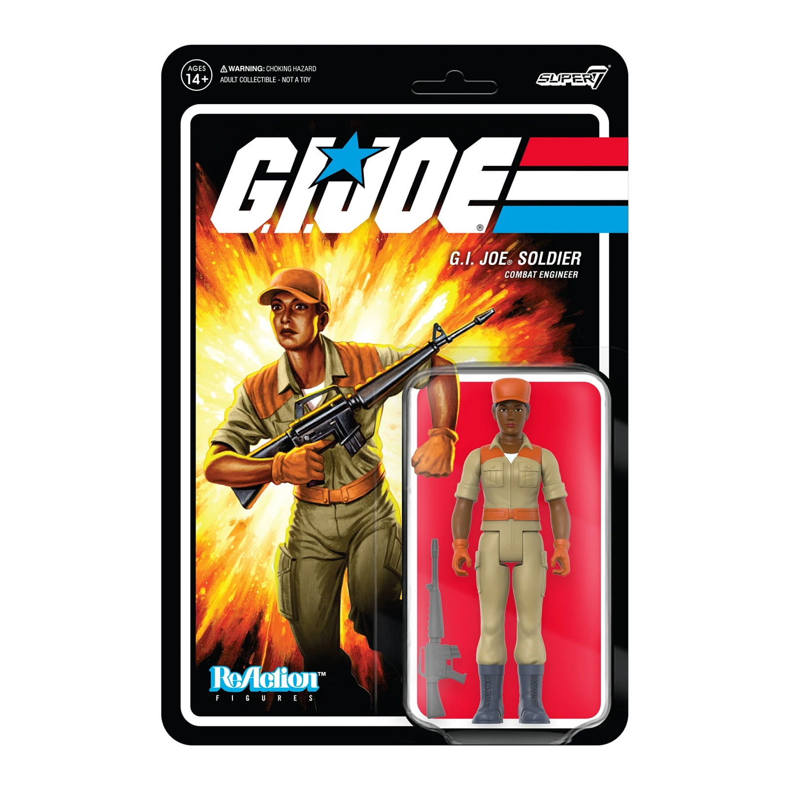 Super7 Reaction GI Joe Trooper Figur | Pink, Glattrasiert | Ca. 9 Cm Sammlerfigur