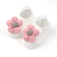 thumbnail image 6 of 2 Pairs Socks for Baby Girls, Spring Summer Soft Cotton Solid Infant Baby Floor Anti-slip Socks (Pink S), 6 of 6