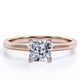 thumbnail image 1 of JeenMata Anillo de Moda Solitario con Engaste en Punta de Talla Cojín de 1 Quilate Impecable en Baño de Oro Rosa de 18 K sobre Plata, 1 of 5