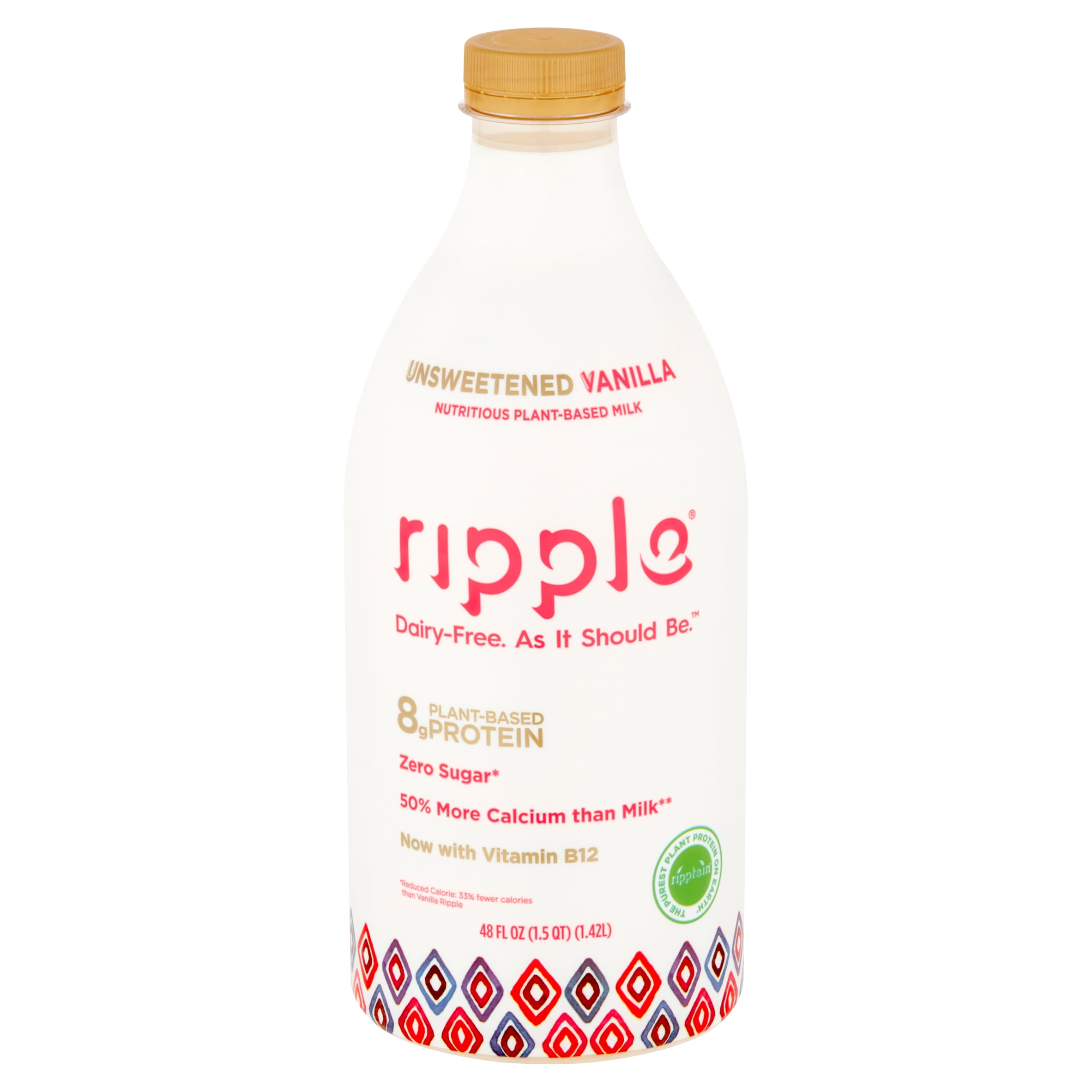 Ripple Unsweetened Vanilla Nutritious PlantBased Milk, 48