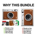 thumbnail image 4 of Fujifilm Instax Mini EVO Hybrid Instant Film Camera (Brown) (16812534) Bundle with 20 Instant Film Sheets + 32GB Memory Card + Small Padded Case + SD Card Reader + MicroFiber Cleaning Cloth, 4 of 8