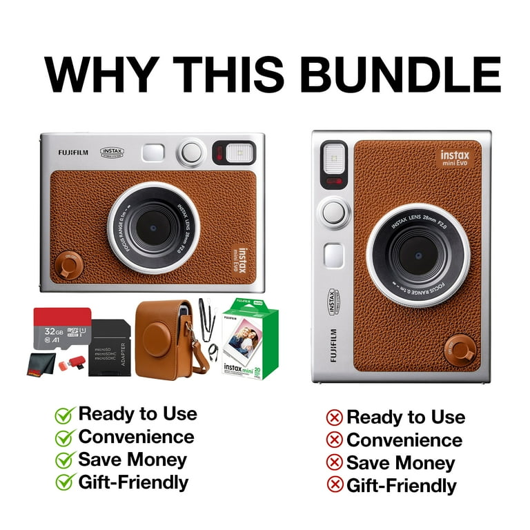 Fujifilm, Instax Mini EVO Hybrid Instant Camera, 16812534, Brown