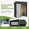thumbnail image 4 of Bapipro 5' x 3' ft Storage Shed, Outdoor Shed with Lockable Door for Garden, Black, 4 of 8