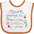 thumbnail image 3 of Inktastic She is Fierce Funny Shakespeare Quote Girls Baby Bib, 3 of 4