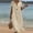 *Beige, variant on ClodeEU Women's V Neck Short Sleeve Maxi Dress,Casual Loose Fit Tunic Dress with Button Army Green,Women's Plus L