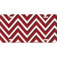 thumbnail image 1 of Red And White Chevron Metal License Plate, 1 of 2