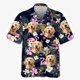 thumbnail image 4 of Camisa hawaiana con estampado 3D de cara de perro divertida para hombres, camisas florales de manga corta frescas de verano para mujeres, linda camisa hawaiana de playa para niños, 4 of 5