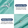 thumbnail image 5 of CGK Linens 3-Piece Premium Duvet Cover Set - Queen Size Soft Comforter Cover With Zipper & Matching Pillowcases, Spa Blue, 5 of 7
