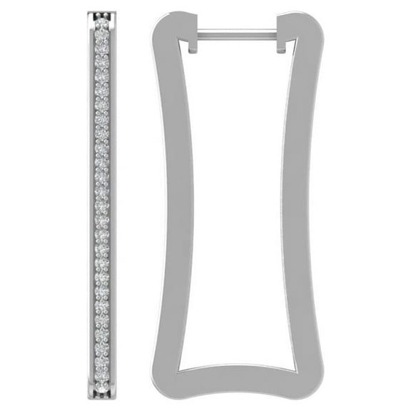 ARAIYA 10K White Gold Round Lab Grown Diamond Hoop Earrings (1/4 cttw, VS Clarity, D-E Color)