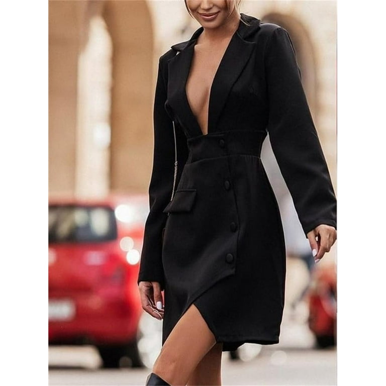 Long sleeve blazer dress sale